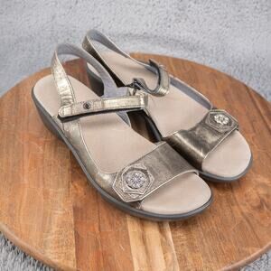 NOAT Vineyard Reserve Leather Sandal Shoes Size EU 39, US 8-8.5 Metallic Wedge